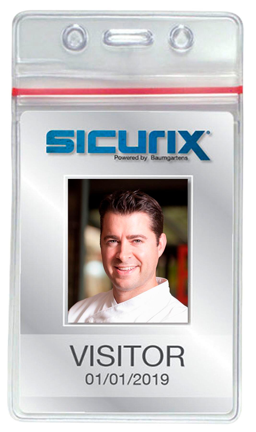 Baumgartens Sicurix Sealable Vertical Zip Closure Badge Holder, 3-3/4 X 2-5/8 in, Vinyl, Pack of 50 1403331